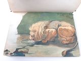 a picture of a painting of a dog and a cat