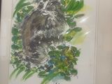 a picture of a cat that is sitting in a frame