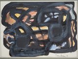 une image représentant un tableau abstrait noir et jaune