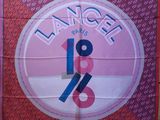 a pink and blue scarf with the number 18 on it
