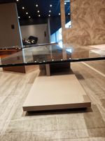 Table basse en verre et bois, 130 x 65 x 39,5 cm (photo 4)
