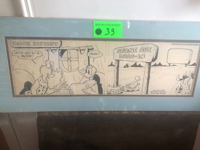 une photo d'une photo d'un dessin animé accroché au mur