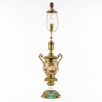 Grande lampe de table à motifs floraux, de style Sèvres, en … (photo 2)