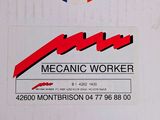 a box with some stickers on it that says mechanic worker