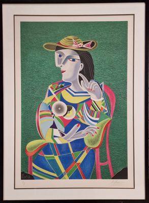 an image of a painting of a woman sitting in a chair