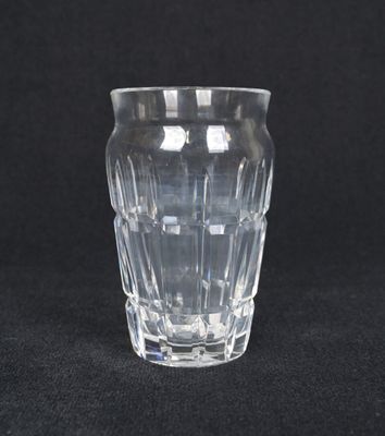 an image of a clear glass vase sitting on a black surface