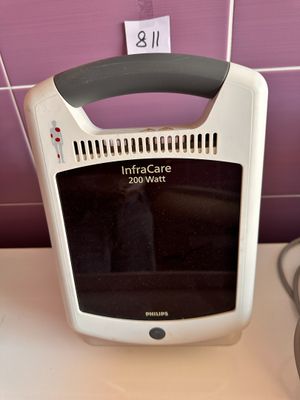 a small electric heater on a counter in a kitchen