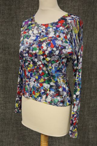 PLEATS PLEASE (ISSEY MIYAKE) - Top manche longue en plissé multic...