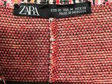 zara red tweed jacket with black trim
