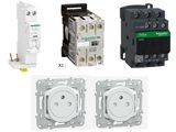 four different types of electrical switches and sockets