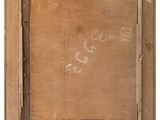 an old picture of a picture of a wooden frame with writing on it