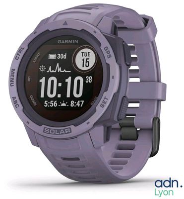 the garmin gps watch is displayed on a white background