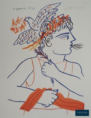 dessin représentant une femme avec un oiseau sur la tête