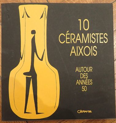 yellow and black book with a drawing of a woman standing in a vase