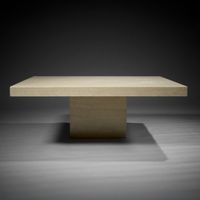 Table basse à piétement et plateau carré en travertin blanc … (photo 5)