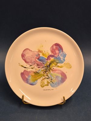 ZAO WOU-KI (1921-2013) Assiette en faïence émaillée à décor …