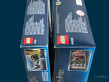 two boxes of legos that are sitting on a table