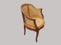 Fauteuil de bureau canné style Louis XV 78,5 x 63 x 63,5 cm (photo 3)