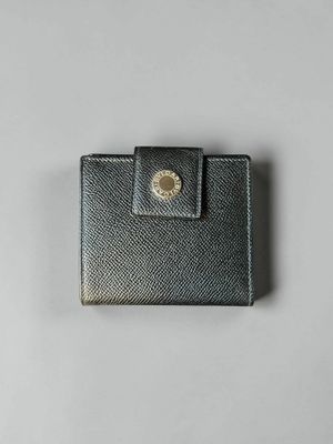 BULGARI Portefeuille en cuir grainé noir