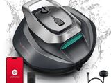 un gros plan d'un aspirateur avec un téléphone rouge à côté