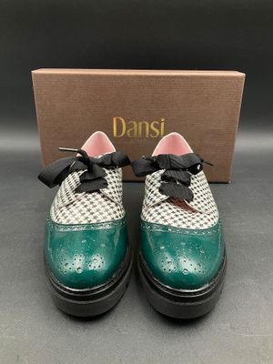 DANSI, cuir, pointure 36, vert / noir.