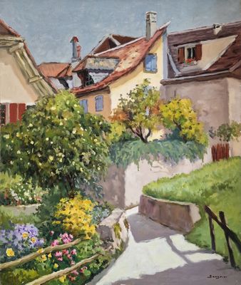 EUGENE SANDRINI (1925-1998) Chemin du Bourg dessous