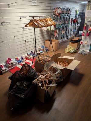 a room with a lot of items on the floor