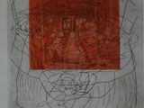 a picture of a picture of a red square on a white wall