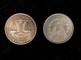 an image of a coin with a scale on it and a coin with a scale on it