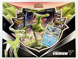 La boîte contient toute une série de cartes Pokémon, dont un Pokémon à tête verte.