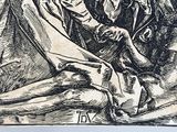 an image of a black and white drawing of a woman laying on a bed