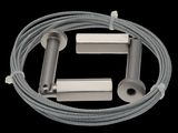 a close up of a cable and a pair of handles on a black background