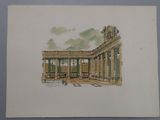 une image représentant le dessin d'un bâtiment surmonté d'une horloge