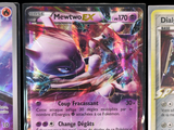 several different pokemon cards are displayed on a black background