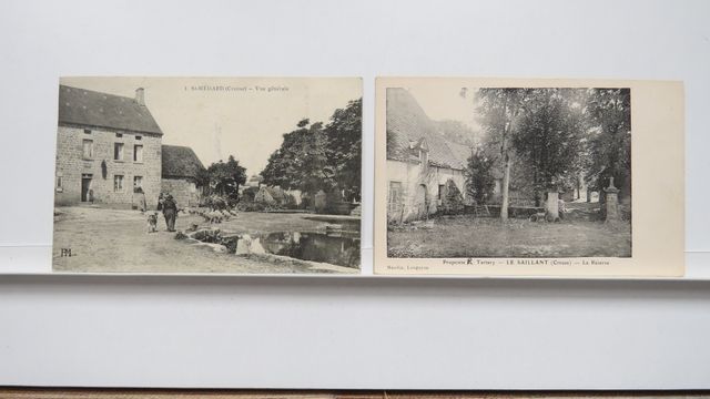 St-Médard : Lot de 2cpa : Vue générale (cachet filigrane) + Le Sa...
