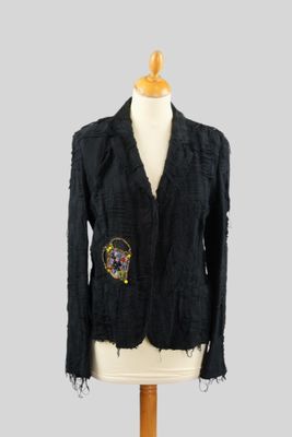 BAZAR de CHRISTIAN LACROIX. Veste en coton noir effilé, rebr… - Photo 1