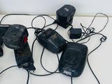 many different types of cell phones on the floor