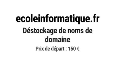 Nom de domaine ecoleinformatique.