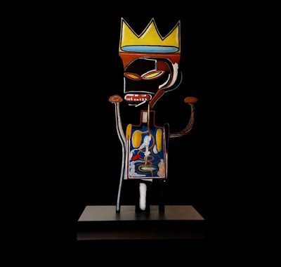 J.M. BASQUIAT (1960/1988) d’après – L’ENFANT ROI - Rare scul…