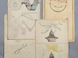 Plusieurs dessins représentant divers objets sont représentés sur une feuille de papier