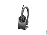 un casque muni d'un micro fixé à un support