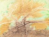 un dessin représentant un arbre au milieu d'un champ