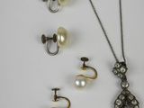 an assortment of jewellery including a necklace, earring, and ring