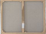 a close up of a wooden frame with a piece of fabric on it