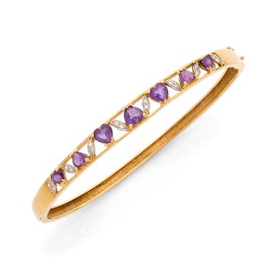 un bracelet « bang » en améthorate et diamants