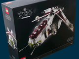 lego star wars republic gunship set in box on blue background