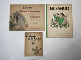 three french children ' s books on display on a table