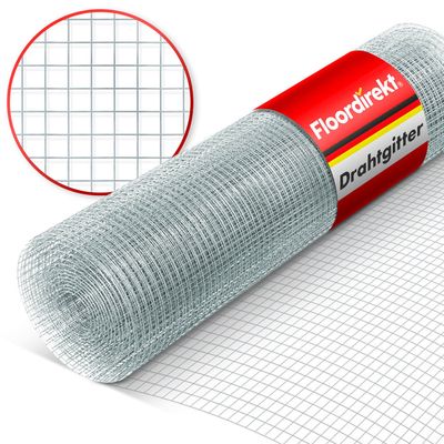 FLOORDIREKT - Grillage galvanisé - 5m x 50cm - Maillage 6.3m…