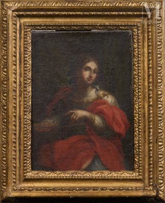 a painting of a woman holding a child in her arms