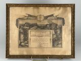 une vieille photo d'une plaque sur laquelle figurent les portraits d'un homme et d'une femme